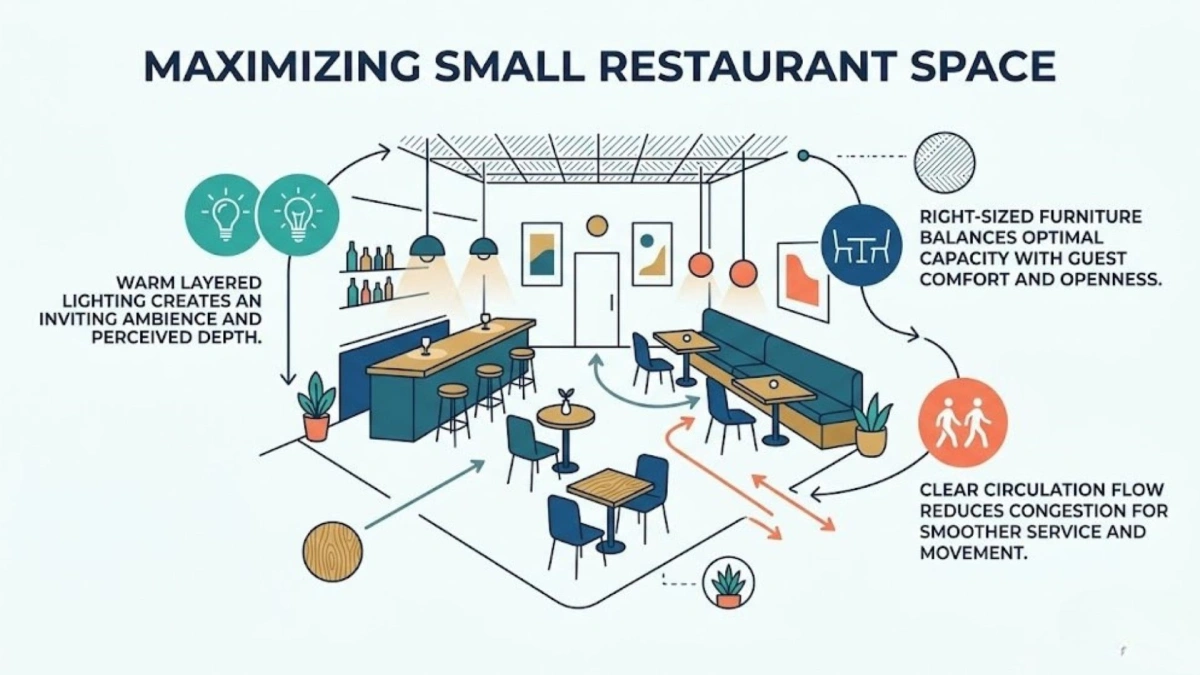 How to Maximize Small Restaurant Space Infographic